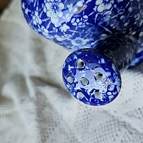 Blue Floral Ceramic Watering Can - Picture 4 of 9